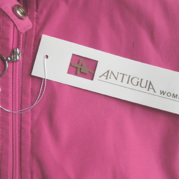 NWT Golf jacket M Pink Half-zip Stretch panels Sleeve zipper Pockets Windbreaker - Picture 3 of 8